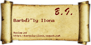 Barbély Ilona névjegykártya